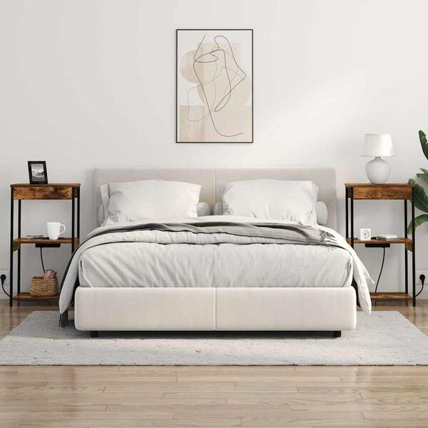 vidaXL Bedside Cabinet Smoked Oak 41 x 31 x 76 cm Engineered Wood