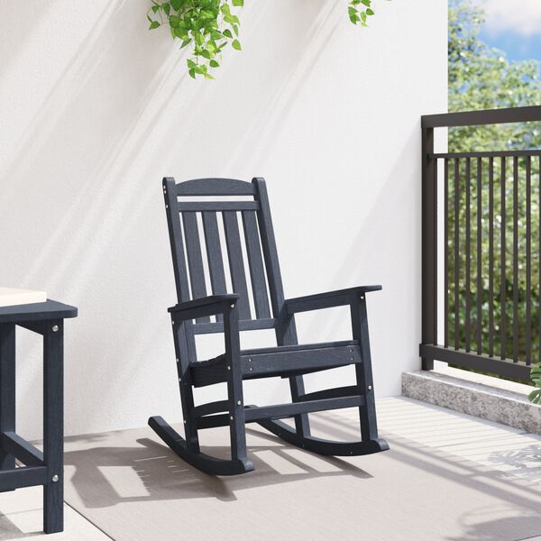 vidaXL Garden Rocking Chair Navy 70 x 92 x 108cm HDPE
