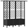 vidaXL Raised Bed with Trellis and Roof Black 163.5 x 40 x 142 cm PP