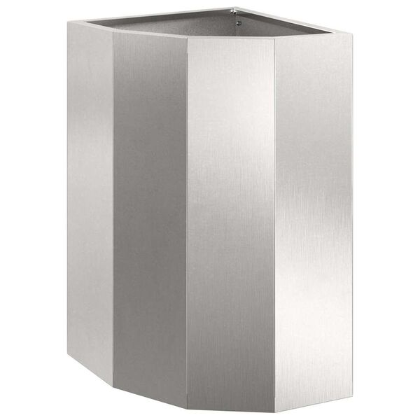 vidaXL Corner Planter Silver 30 x 30 x 50 cm Stainless steel