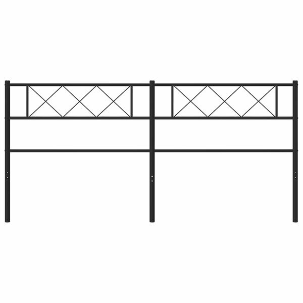 vidaXL Metal Replace Headboard Black 180 cm
