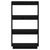 vidaXL Book Cabinet/Room Divider Black 60x35x103 cm Solid Wood Pine