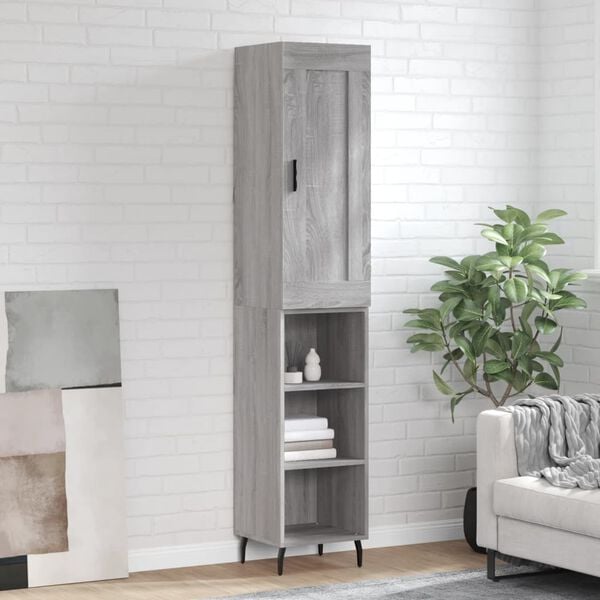 vidaXL Highboard Grey Sonoma 34.5x34x180 cm Engineered Wood