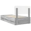 vidaXL Bed Frame with Drawer Grey Sonoma 75 x 190 cm Engineered Wood