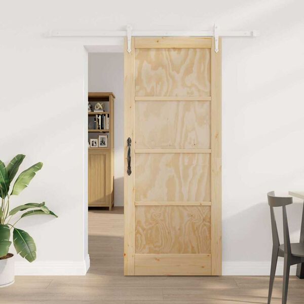 vidaXL Sliding Door ORKDAL Brown 83 x 202 cm Solid Pine Wood
