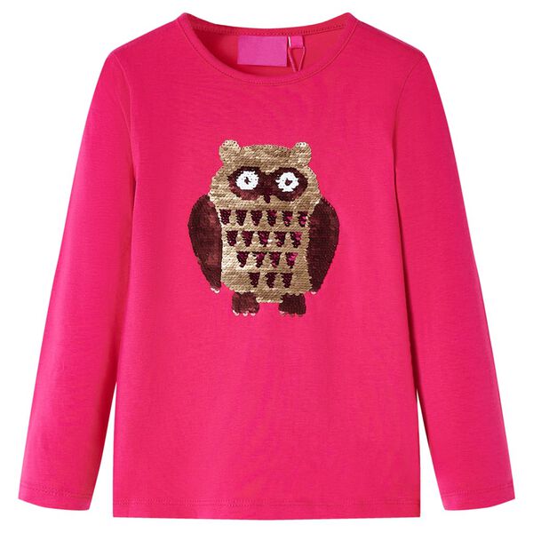 Kids' T-shirt with Long Sleeves Bright Pink 128