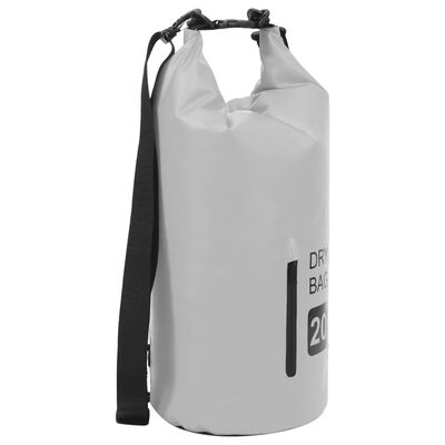 vidaXL Dry Bag with Zipper Grey 20 L PVC