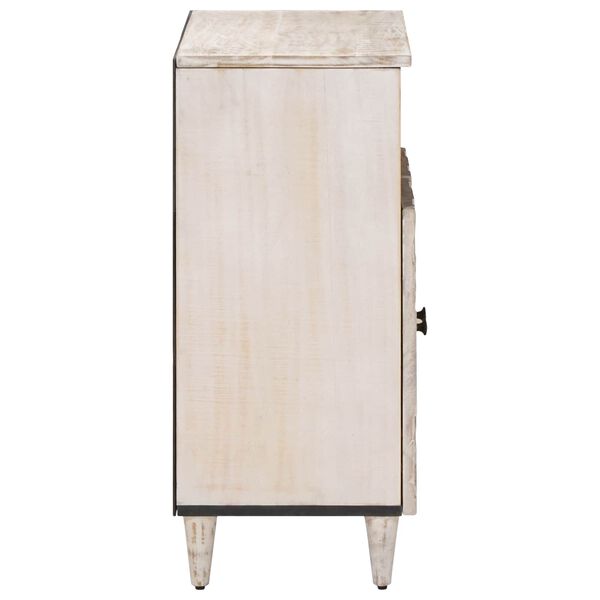 vidaXL Sideboard with Storage White 60 x 33.5 x 75 cm Solid Mango Wood
