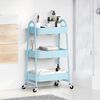 vidaXL Storage Trolley 3-Tier Blue 42x41.5x77 cm Steel