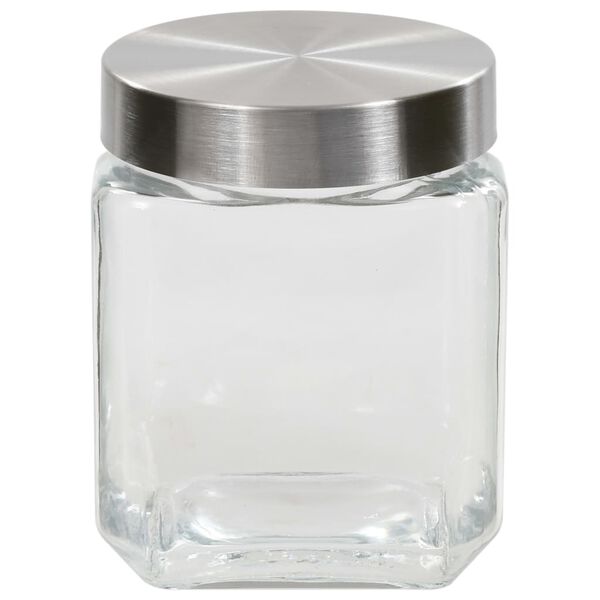 vidaXL Storage Jars with Silver Lid 6 pcs 1200 ml