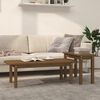 vidaXL 2 Piece Coffee Table Set Honey Brown Solid Wood Pine