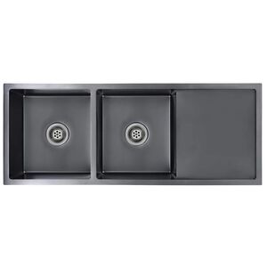 vidaXL Handmade Kitchen Sink Black Stainless Steel