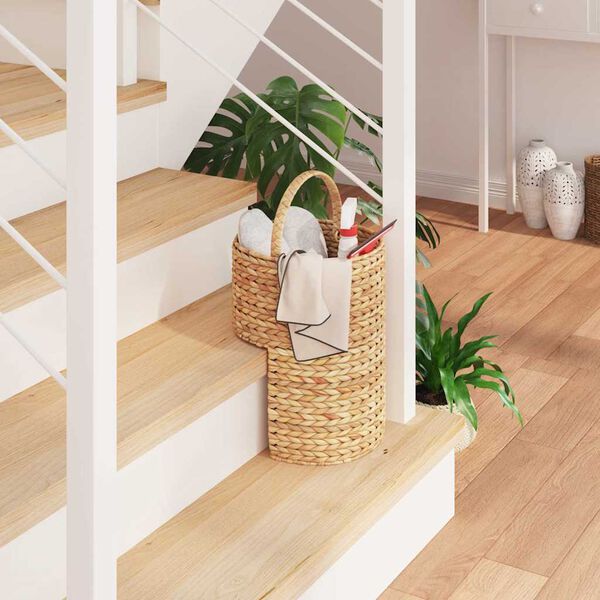 vidaXL Stair Basket Natural 28 x 26 x 47 cm Water hyacinth