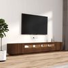 vidaXL 3 Piece TV Cabinet Set with LED Lights Brown Oak Engineered Wood