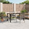 vidaXL 5 Piece Garden Dining Set with Cushions Grey Poly Rattan