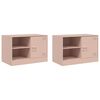 vidaXL TV Cabinets 2 pcs Pink 67x39x44 cm Steel