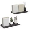 vidaXL Wall Shelf with Shelf 2 pcs Black 40 x 17.5 x 2.5 cm