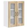 vidaXL Wall Glass Cabinet PORTO Sonoma Oak 60 x 31 x 80 cm