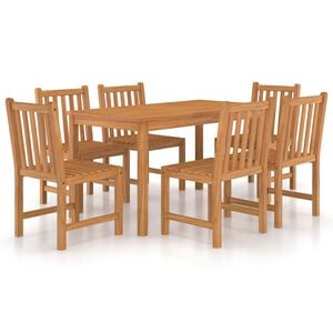 vidaXL 7 Piece Garden Dining Set 140x80 cm Solid Teak Wood
