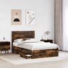 vidaXL Bed Frame with Drawer Smoked Oak 120 x 200 cm Engineer Wood