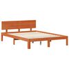 vidaXL Bed Frame with Headboard 2 pcs Wax Brown Solid Pine Wood