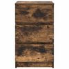 vidaXL Bedside Cabinet with 3 Drawers Smoked Oak 39x35x65 cm