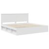 vidaXL Bed Frame with Headboard White 200 x 200 cm Solid Pine Wood