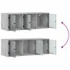 vidaXL Wall Cabinet with Glass Doors Concrete Grey 102x37x35 cm