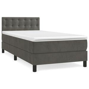 vidaXL Box Spring Bed with Mattress Dark Grey 80x200 cm Velvet