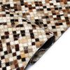 vidaXL Rug Genuine Leather Patchwork 80x150 cm Square Brown/White