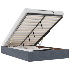 vidaXL Ottoman Bed Frame No Mattress Dark Grey Double Velvet