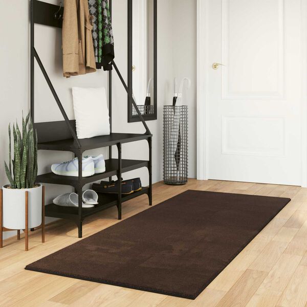vidaXL Area Rugs Rectangular HUARTE Brown 200 x 80 cm Polyester
