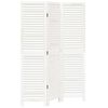 vidaXL Room Divider&nbsp;3 Panels White Solid Wood Paulownia