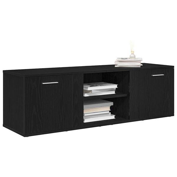 vidaXL TV Cabinet Black Oak 120x34x37 cm Engineered Wood