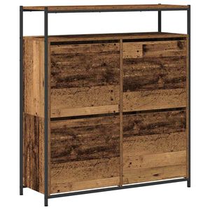vidaXL Shoe Cabinet 100 x 34 x 112 cm Engineered Wood Old Wood