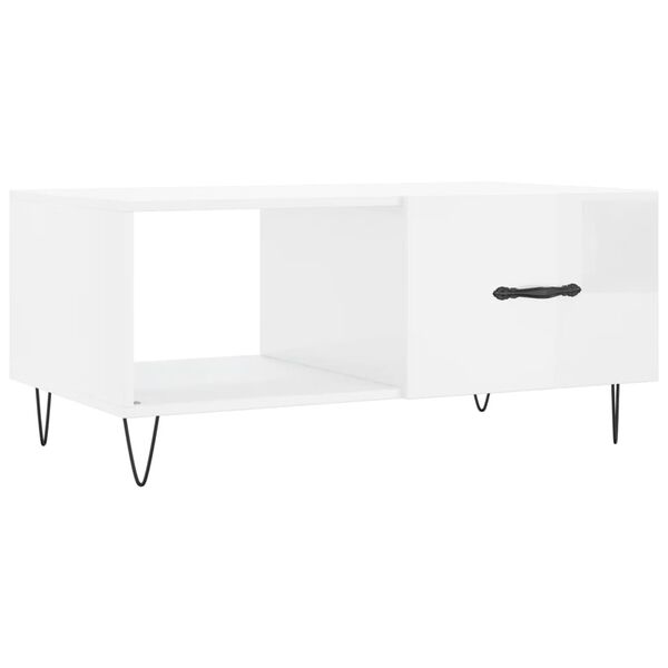 vidaXL Coffee Table High Gloss White 90x50x40 cm Engineered Wood