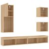 vidaXL 5 Piece TV Wall Units with LED Sonoma Oak Engineered Wood