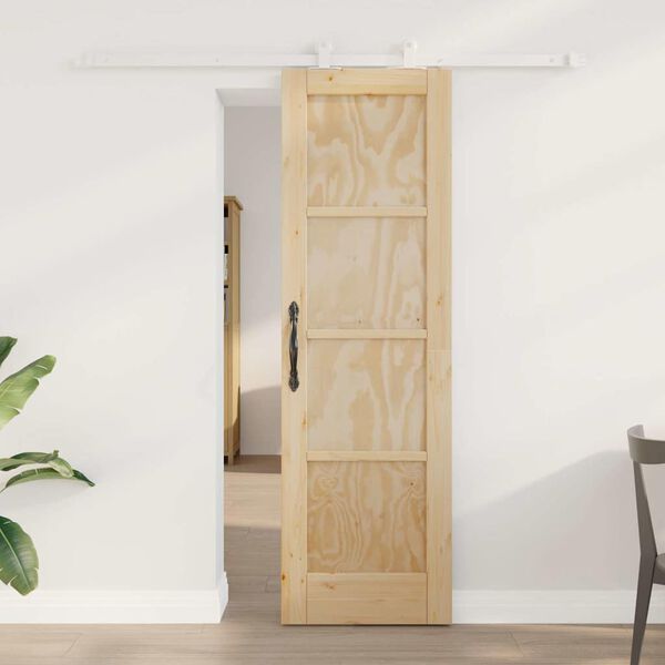 vidaXL Sliding Door Brown 61 x 198.5 cm Solid Pine Wood