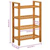 vidaXL Shoe Rack with 4 Shelves 50x27x80 cm Solid Oak Wood