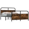 vidaXL Metal Bed Frame without Mattress Smoked Oak 137x190 cm