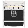 vidaXL Kids' Loft Bed with Curtains without Mattress White&Black 90x190 cm Single