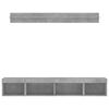 vidaXL 5 Piece TV Wall Units with LED Concrete Grey Engineered Wood