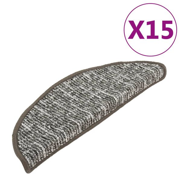 vidaXL Carpet Stair Treads 15 pcs Anthracite 65x21x4 cm