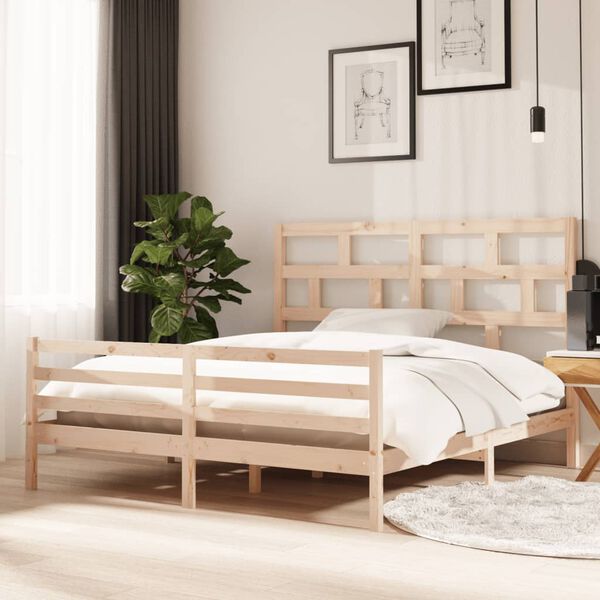 vidaXL Bed Frame without Mattress Solid Wood Super King Size