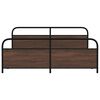 vidaXL Metal Bed Frame without Mattress Brown Oak 183x213 cm