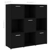 vidaXL Book Cabinet Black 90x30x90 cm Engineered Wood