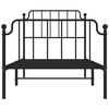 vidaXL Metal Bed Frame without Mattress with Footboard&nbsp;Black 90x200cm