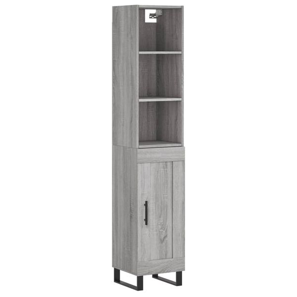 vidaXL Highboard Grey Sonoma 34.5x34x180 cm Engineered Wood