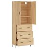 vidaXL Highboard Sonoma Oak 69.5x34x180 cm Engineered Wood
