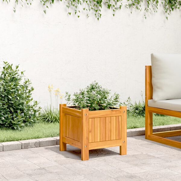 vidaXL Garden Planter with Liner 31x31x30 cm Solid Wood Acacia